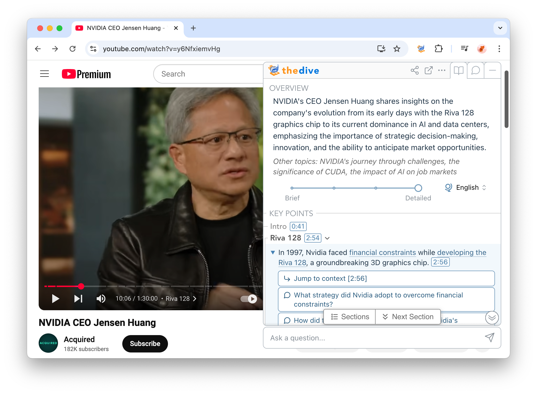 Demo of summarizing a YouTube video